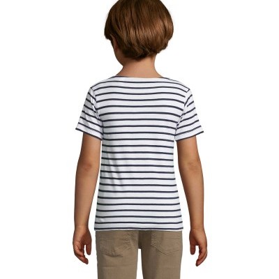 Camiseta niños cuello redondo a  rayas personalizable